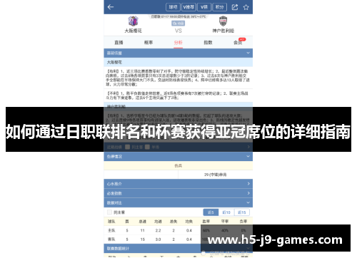 如何通过日职联排名和杯赛获得亚冠席位的详细指南 如何通过日职联排名和杯赛获得亚冠席位的详细指南