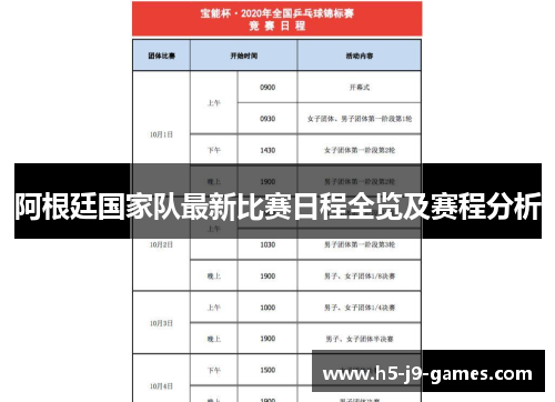 阿根廷国家队最新比赛日程全览及赛程分析 阿根廷国家队最新比赛日程全览及赛程分析